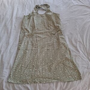 April Cornell Green Floral Crossback No Tie Apron, OSFM